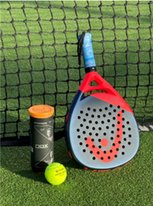 Padel bat and balls